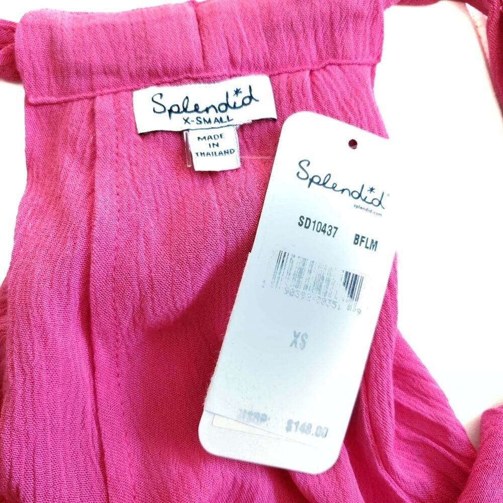 SPLENDID gauze box pleat back pink sleeveless shift tank dress Size XS NEW - Picture 5 of 7